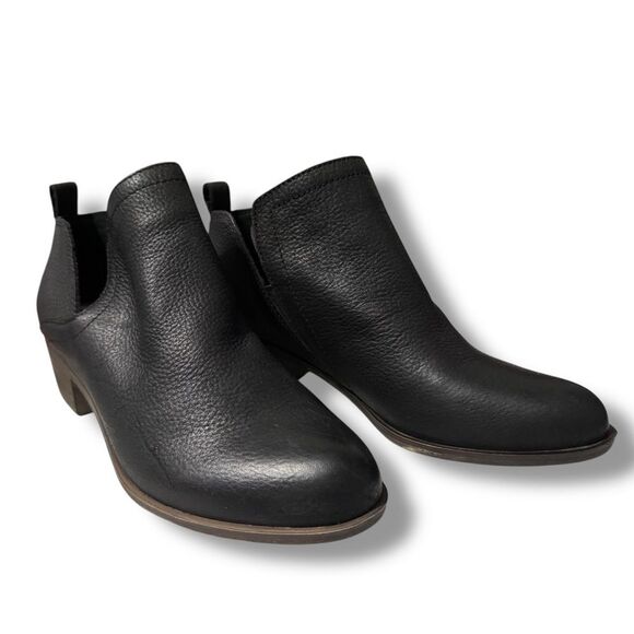 Lucky Brand Bollo Black Leather Ankle Booties Women’s Size 7.5 - Picture 4 of 9